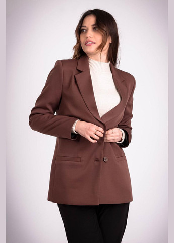 Піджак подовжений жіночий 029 креп коричневий Актуаль (278783454)