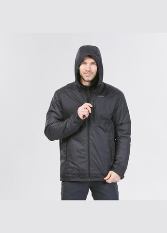 Черная демисезонная куртка мужская sh500 для зимнего туризма водонепроницаемая -10°c. Quechua