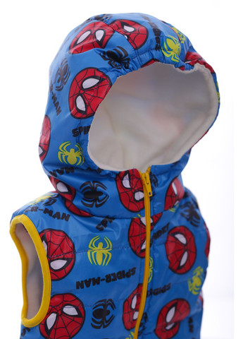 Жилетка для мальчика на флисе с капюшоном Spider Man бирюзовая см. (43226) BABYKROHA (297199820)