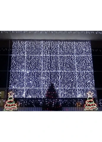 Гірлянда штора завіса Водоспад 3х3 м 280 LED 3D Білий (1310152005) FMA (387635962)