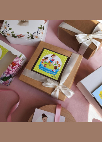 Подарок на день воспитателя №6 в шпоновой коробочке, крем-мед со свечой. Царство Меду (330027712)