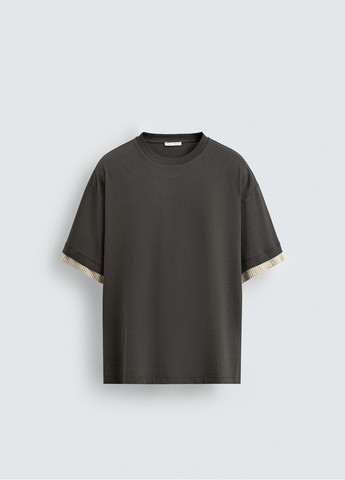 Серо-зеленая футболка Zara