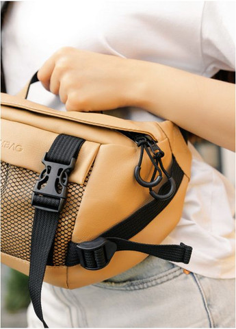 Большая женская поясная сумка бананка из экокожи Бежевая (869038721) Sambag (361244970)