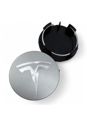 Ковпачки для дисків Тесла заглушки для дисків 57/50 мм срібний матовий з хром логотипом. (1 шт.) Tesla (354698634)