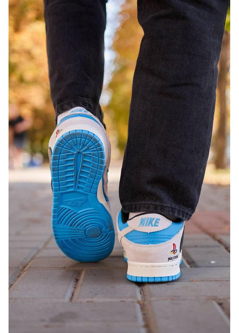 Бежеві Осінні кросівки чоловічі nike sb dunk low x travis scott playstation blue найк сб данк No Brand