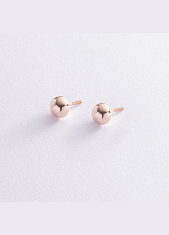 Серьги - пусеты Полусфера в красном золоте (0.7 см) с01570 Oniks (264022370)