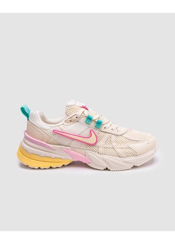 КРОССОВКИ ЖЕНСКИЕ NIKE V2K RUNTEKK YELLOW / CREAM / PINK НАЙК В2К РАНТЕКК No Brand розовые демисезоны (367171321)