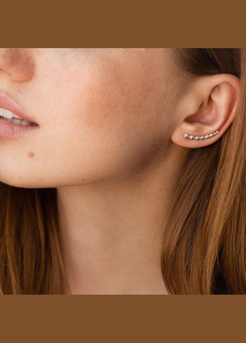 Срібні сережки - клаймбери Кульки 123221 Oniks (264644698)