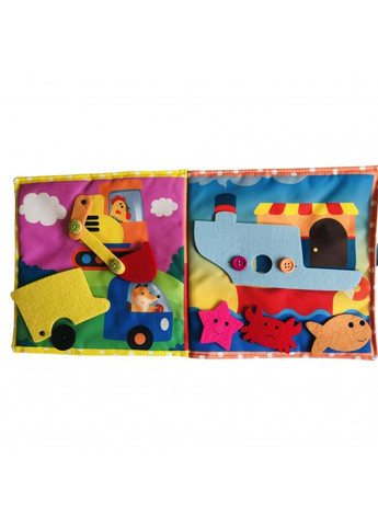 Текстильная развивающая книга для малышей "Машинка" 403662 Bambini (330606661)