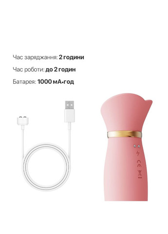 Вибратор с подогревом и вакуумной стимуляцией клитора ROSE Vibrator Strawberry Pink - CherryLove Zalo (283251464)
