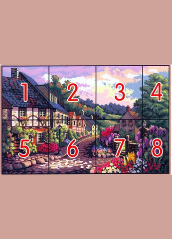 Набор для вышивания по нанесённой на канву схеме "The Mediterranean 2". AIDA 14CT printed, 57*40 см Joy Sunday (313614461)