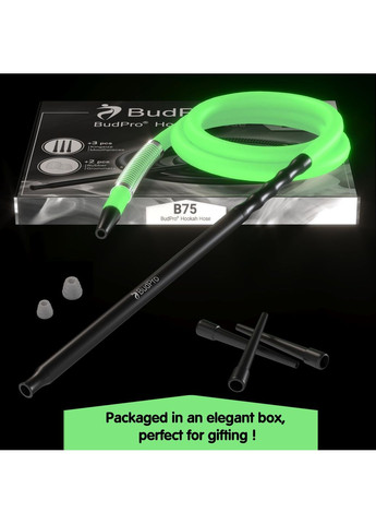 Шланг що світиться для кальяну Hookah Hose Luminous з алюмінієвою ручкою і пружиною від перегину 150 см (5024703) BudPro (366423827)
