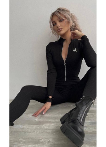 Комбинезон облегающий из микродайвинга — ЗАМЕРЫ В ОПИСАНИИ GD/GL Модний простір комбинезон-брюки однотонный чёрный повседневный