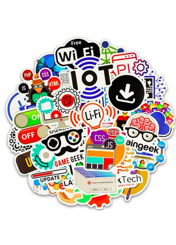 Стікерпак вінілові наклейки МЕРЕЖА програмування. Набір No Brand (323141455)