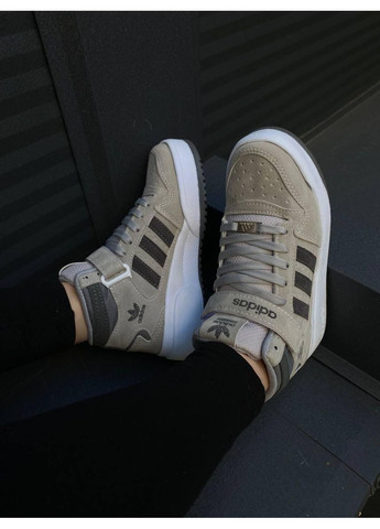 Сірі Осінні кросівки чоловічі adidas forum 84 hight grey white адідас форум 84 No Brand
