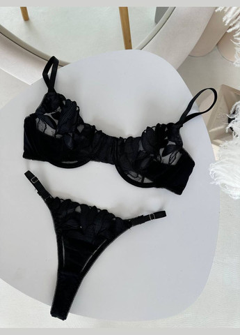 Чорний комплект нижньої білизни Domino