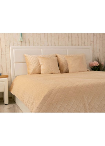 Покривало двостороннє 150x220 см - Велюр Beige бежевий ромб (26078) Руно (344449792)