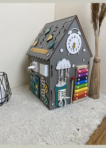 Бизидомик, бизихаус, бизихатка развивающая деревянная игрушка 30х30х50 см No Brand (355890466)