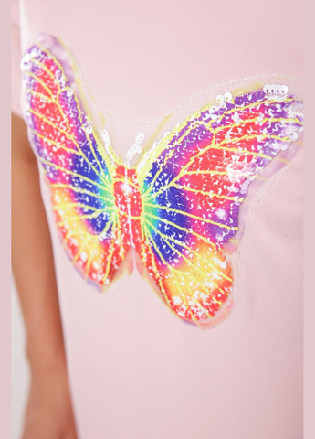 Персикова повсякденний літнє жіноче плаття-туніка з крепу з нашивкою і асиметричним низом (-platxe-tunika-1779) MarSe