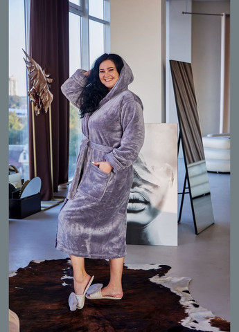 Халат махровий жіночий батал довгий, теплий No Brand халат (301085063)