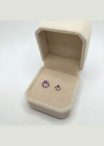 Сережка для пірсингу пупка "Рожевий Олександрит" навела медична хірургічна ювелірна сталь та циркони Spikes (362574403)