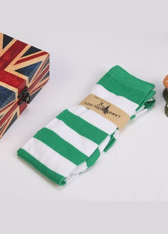 Гольфи смугасті біло-зелені One Size No Brand (308205470)