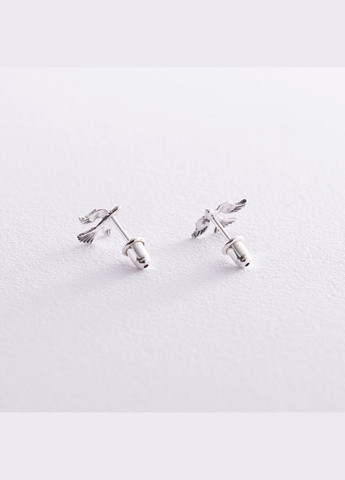Срібні сережки - пусети Пташки 122713 Oniks (264392797)