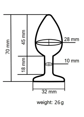 Силиконовая розовая анальная пробка с золотистым кристаллом Silicone Round Plug размер S Egzo (382840858)