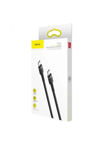 Кабель USB Type-C Baseus Cafule 60W 2м нейлонове обплетення чорний-сірий No Brand (402843748)