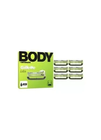 Змінні картриджі для гоління (леза касети) BODY Intimate 6 шт. для інтимних зон і тіла Gillette Labs (400045517)