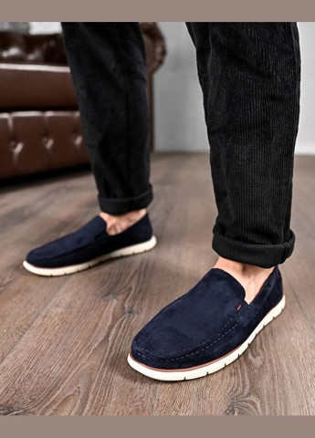 Синій Літні чоловічі лофери сині No Brand