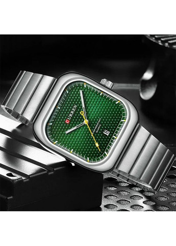 Годинник 8460 сріблястий стрілочний для чоловіків і жінок з календарем і люмінесцентним підсвічуванням ProDobro (367265185)