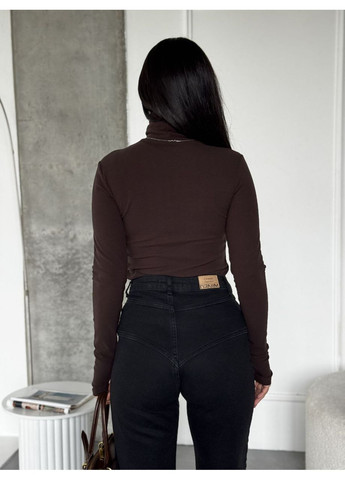 Коричневый демисезонный женский термогольф коричневого цвета 35384 No Brand