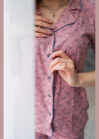 Терракотовая всесезон пижама женская, комплект для дома и сна шорты и футболка футболка + шорты Miss Victoria