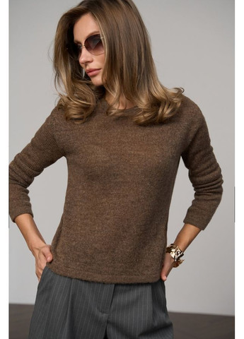 Світло-коричневий джемпер 2845 білий Triko Bakh