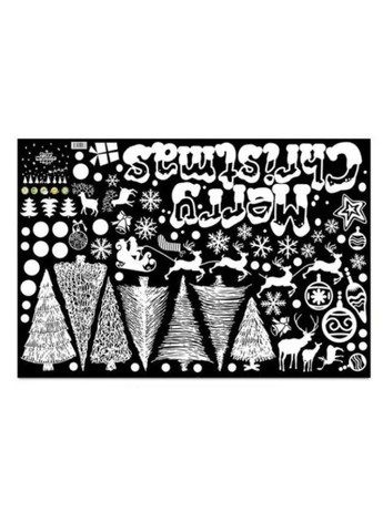 Наклейки на окна с новым годом 90 на 60 см белый Jannet Наклейка (307298861)