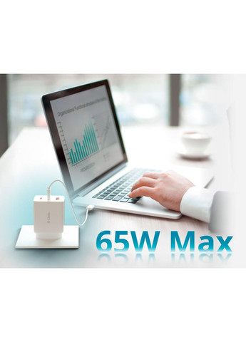 Зарядное устройство сетевое DCP-651 65Вт GaN 2хUSB-С, 1xUSB-A, белый D-Link (362212750)