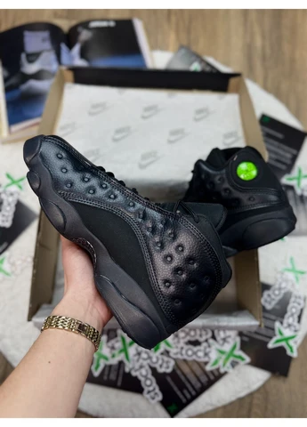 КРОССОВКИ ЖЕНСКИЕ NIKE AIR JORDAN AIR 13 RETRO BLACK НАЙК АИР ДЖОРДАН ЧЕРНЫЕ No Brand чёрные демисезоны (391947342)