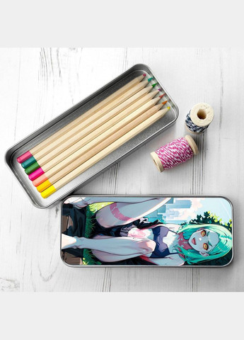 Органайзер для канцелярського приладдя металевий, кейс для дрібниць Кіберпанк #001 7*18 см Silver No Brand (309153816)