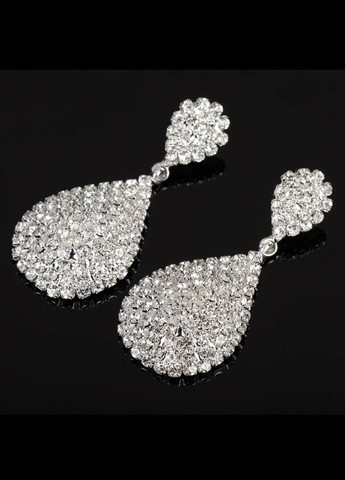 Жіночі вечірні сережки в сріблястому кольорі No Brand (314806741)