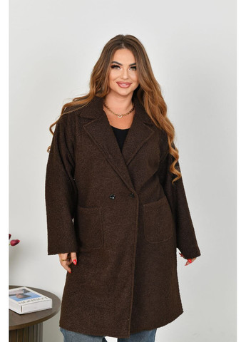 Коричневе демісезонне Жіноче пальто баранчик на флісі Fashion