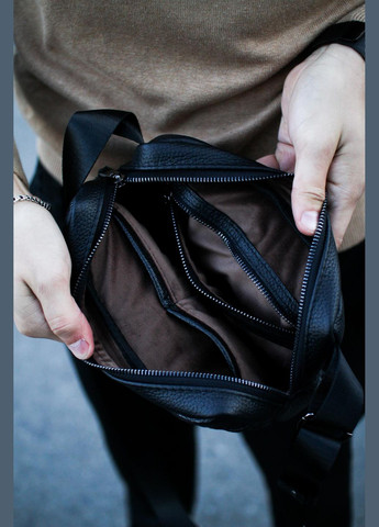 Кроссбоди, бананка из натуральной кожи, кожаная на пояс (черная) EX-009 SKILL сумка (347628846)