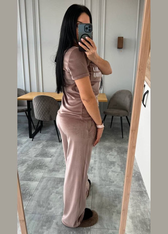 Коричневая велюровый костюмчик домашний (пижама) No Brand