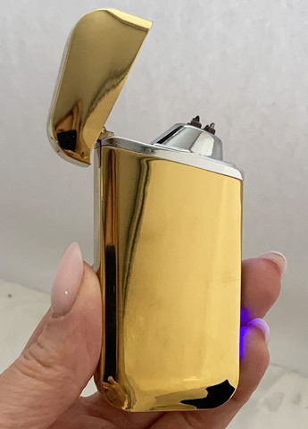 Электронная зажигалка с дугами, золотистая, подарочная упаковка No Brand (316531209)