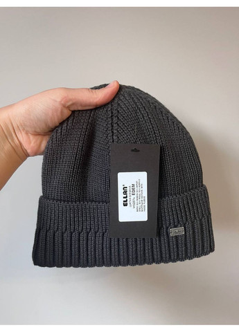 Чоловіча шапка в'язана на флісі зимова стильна тепла універсальна базова Edem Ellan (313100401)