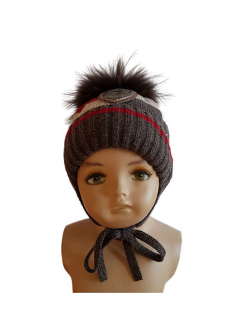 Шапка зимняя для мальчика 15067 бежевый 48 Jamiks (305695400)