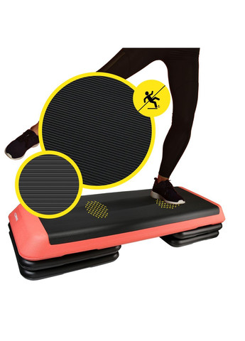 Степ-платформа 3-ступенева Pro 109 х 41 х 10-20 см XR-0404 Black/Red Cornix (372925225)