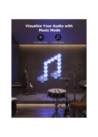 Набор светильников H606A Glide Hexagon Light Panels Ultra 10шт Lunar White (H606AC81) Govee (322914168)