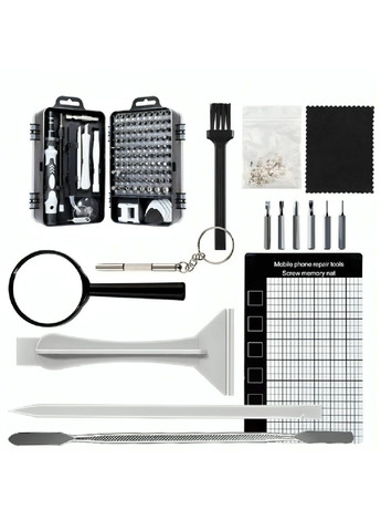 Набір комплект інструментів у кейсі для розбирання ремонту мобільних телефонів комп'ютерів 133 штуки (479737-Prob) Сірий Unbranded (323056028)