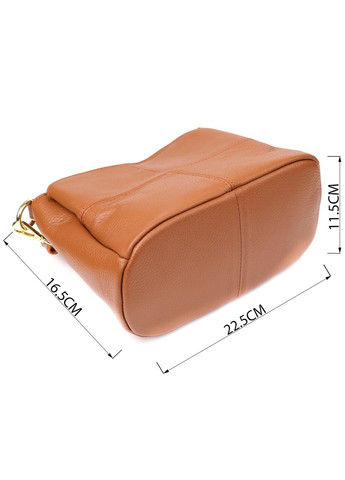 Стильна жіноча сумка на три відділення з натуральної шкіри 22975 Рудий Vintage (357495043)